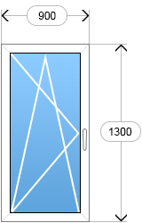 Окно одностворчатое 1300x900